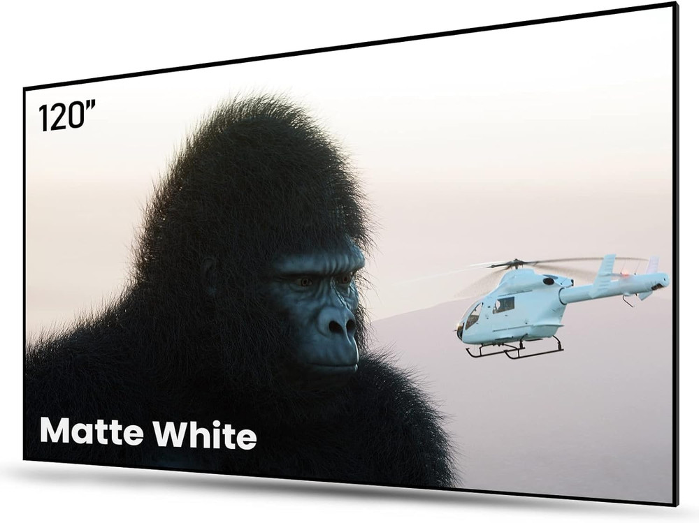 120" Fixed Frame Projector Screen - 4K/8K Ultra HD, 1.3 Gain, Active 3D