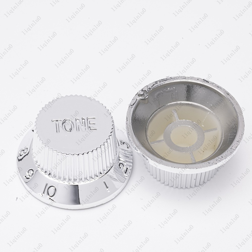 Chrome ST/Strat Style Electric Guitar Knobs Volume Tone Knobs for Stratocaster