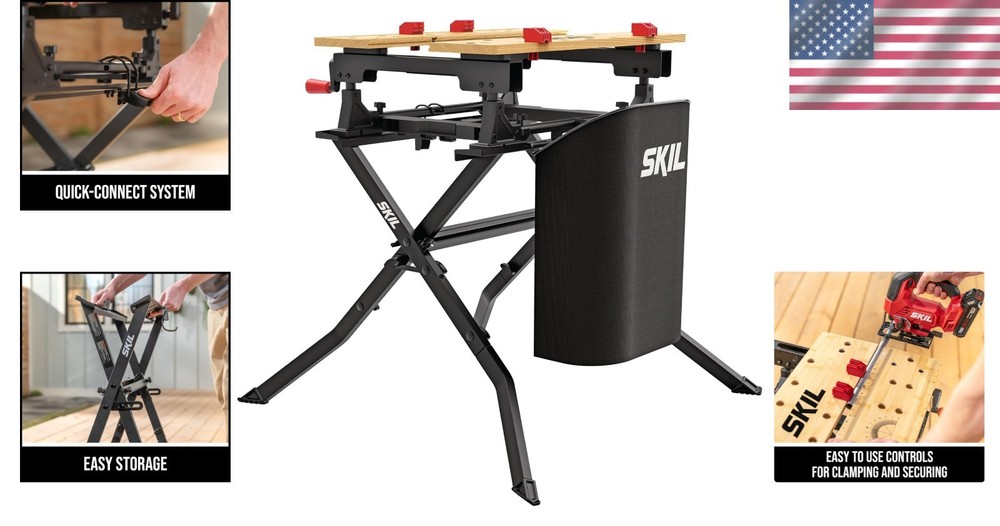 Compact Workbench with Folding Stand - Easy Setup & Storage=