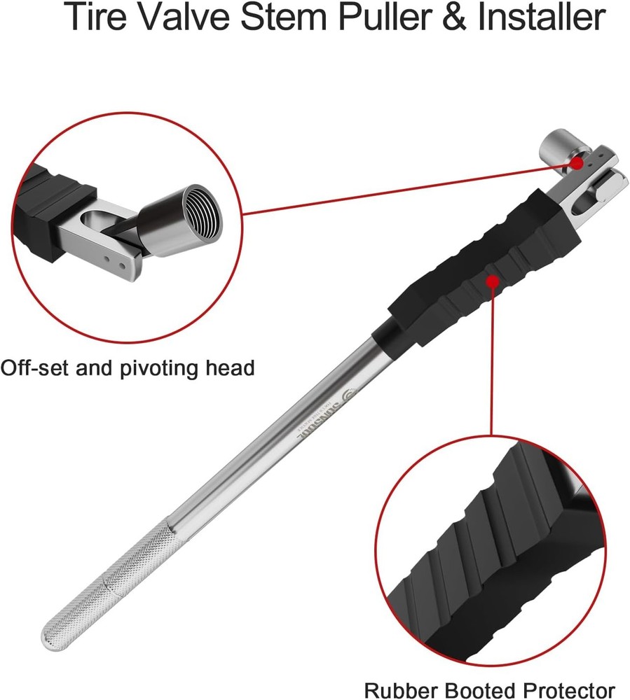 SUNSOUL Tire Valve Stem Puller, Installer with Rubber Boot