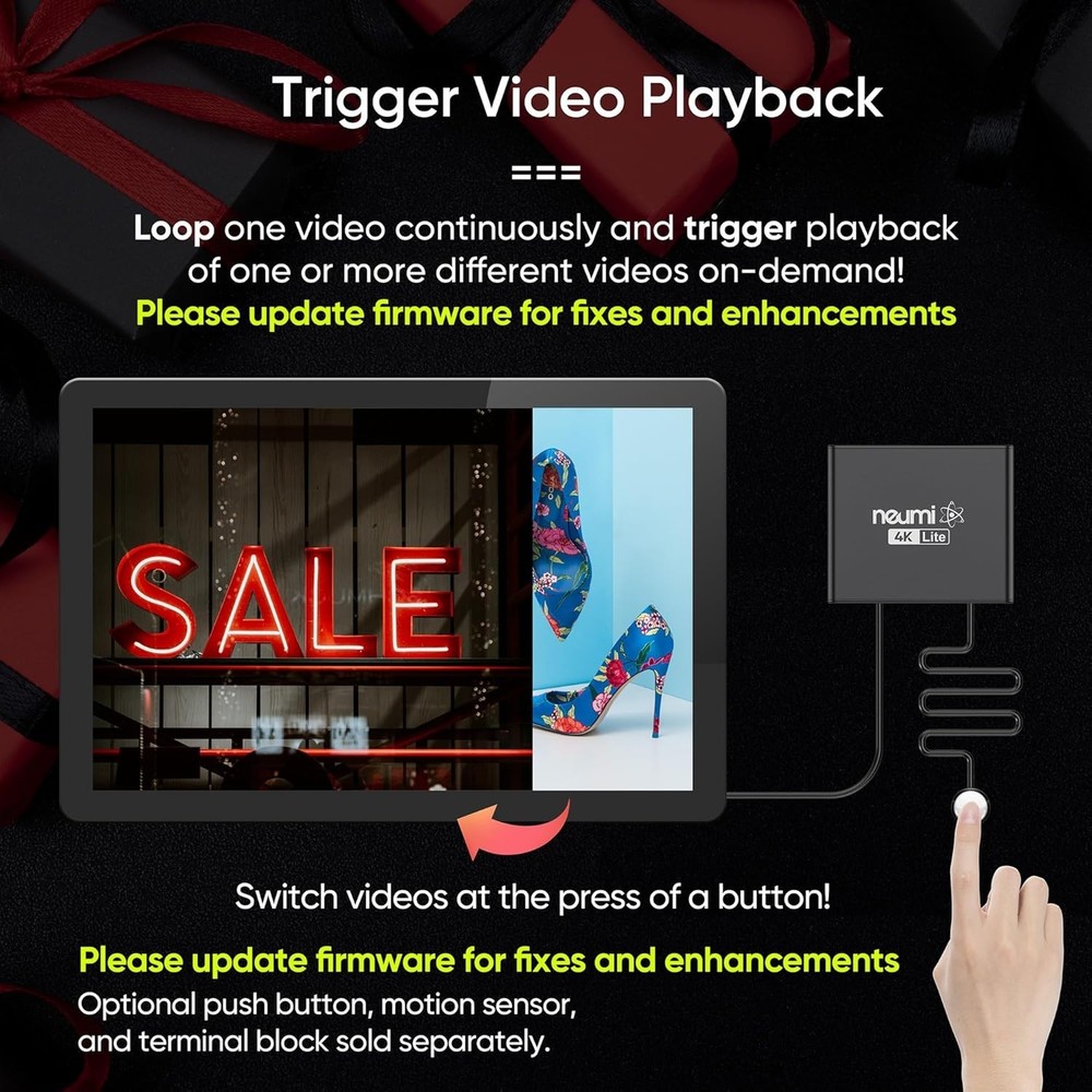 Ultra-HD NEUMI Atom 4K Lite Media Player - Automatic Playback & Trigger Feature