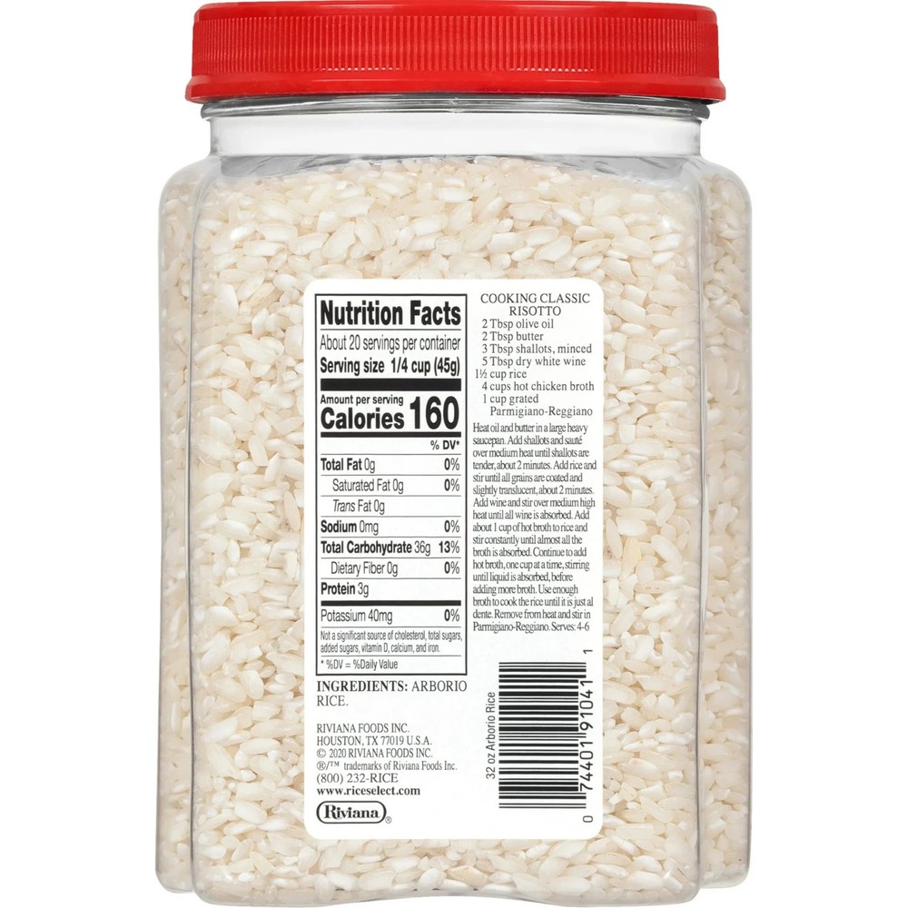 RiceSelect Arborio Rice, Italian-Style Rice for Risotto, 2 lb Jar