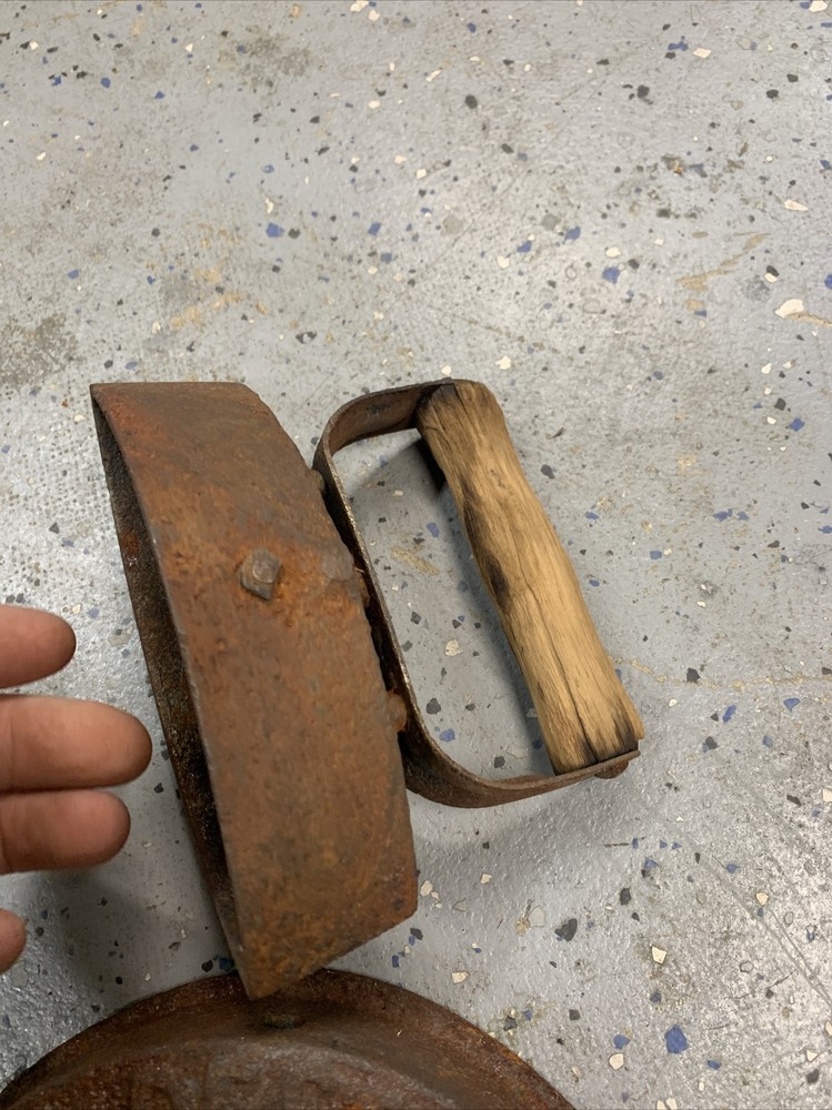 Vintage Asbestos Sad Iron Set With Wood Handle