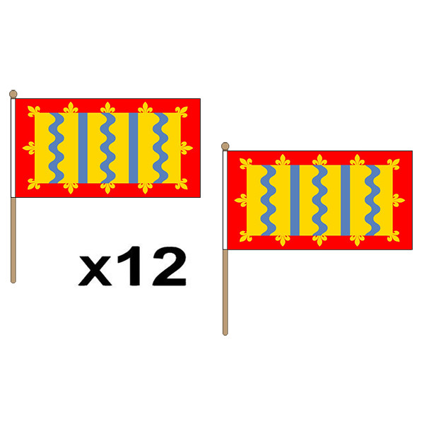 Cambridgeshire Red Flag Table Hand Waving Flags Bunting Party Scrunchie Display