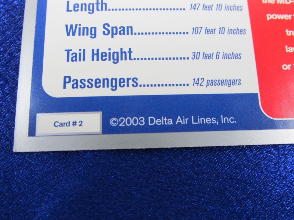 2003 Delta Airline Pilot Trading Card #2 Boeing MD-88