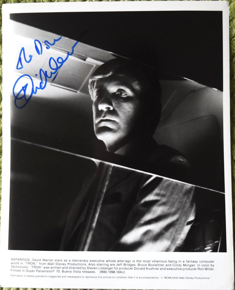 David Warner "Tron" Hand Signed Photo 8"X10"