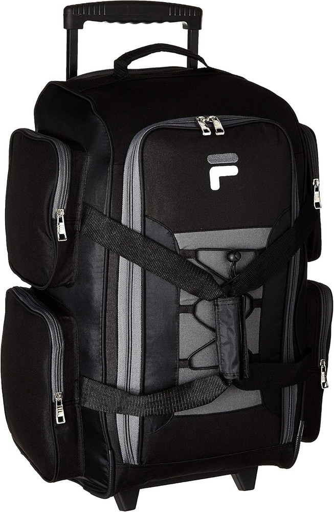 22" Lightweight Carry On Rolling Duffel Bag, Black