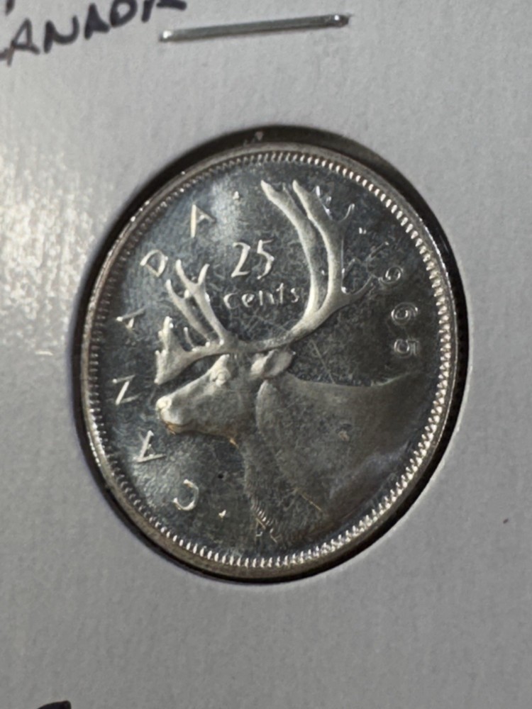 1965 Canada 25 Cents Silver Coin Proof Like