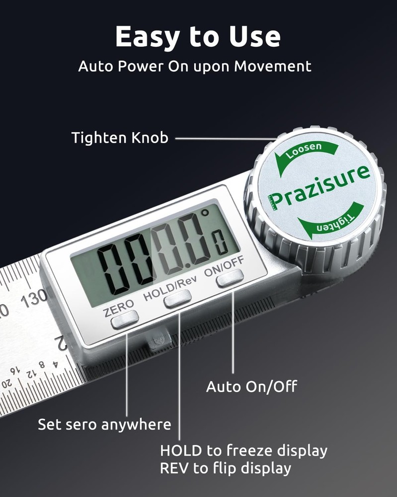 Digital Angle Finder Protractor, 7inch Professional Angle Measuring Tool for ...