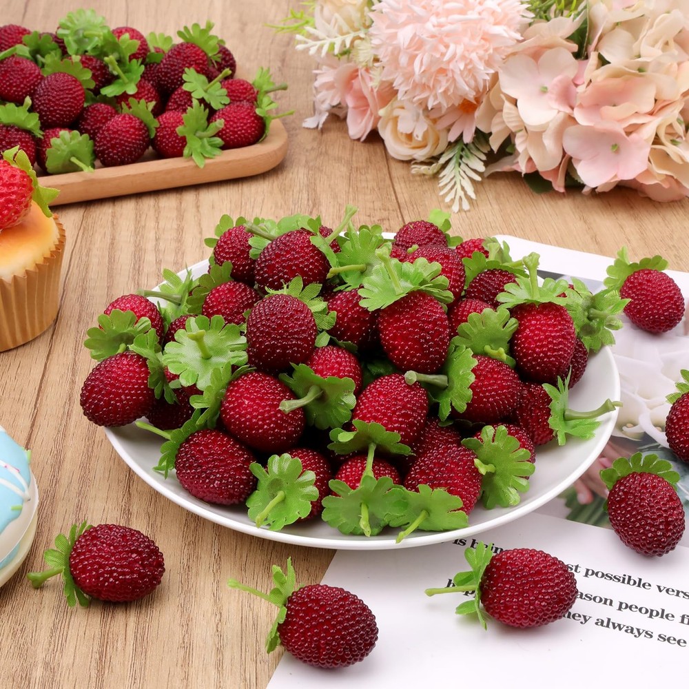 Gresorth 30pcs Artificial Raspberry Fake Fruit Decoration Home Red