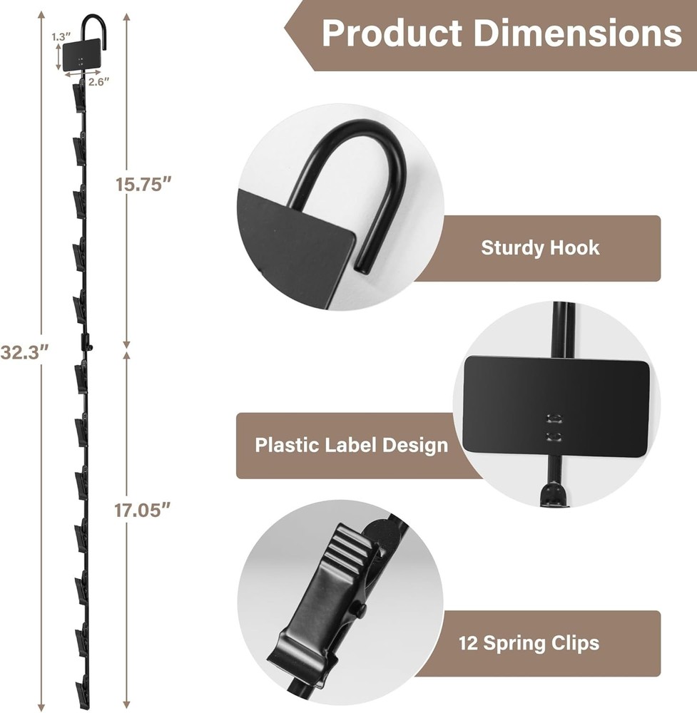 4 PACK Hanging Merchandise Strips With Hooks for Retail Display Snack Organizer