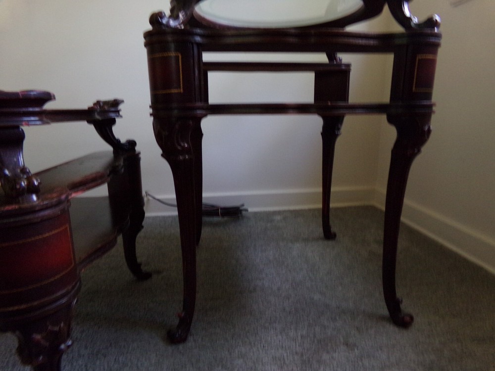1940'S ANTIQUE COCKTAIL TABLE WITH SIDE TABLES