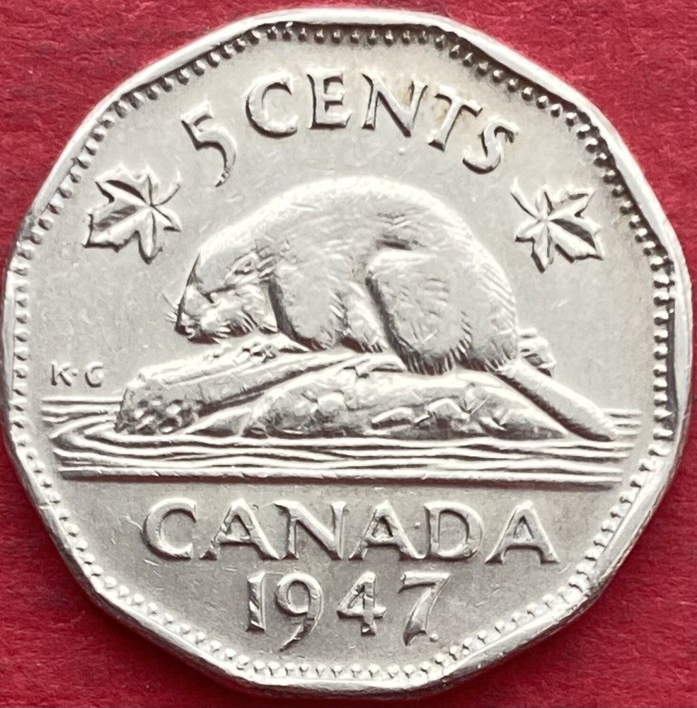 1947 Canada 5 Cents Dot - VF/EF - Lot#9403