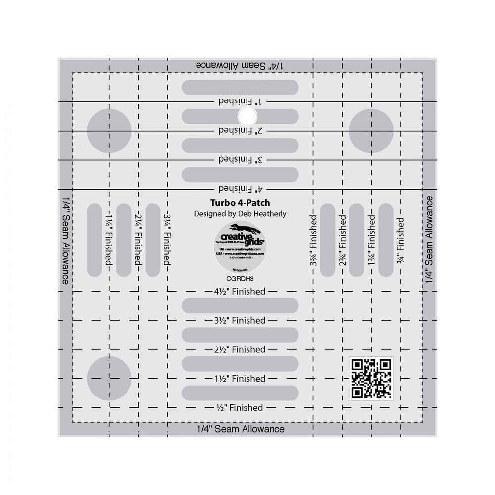 Creative Grids Turbo 4-Patch Template Ruler CGRDH3