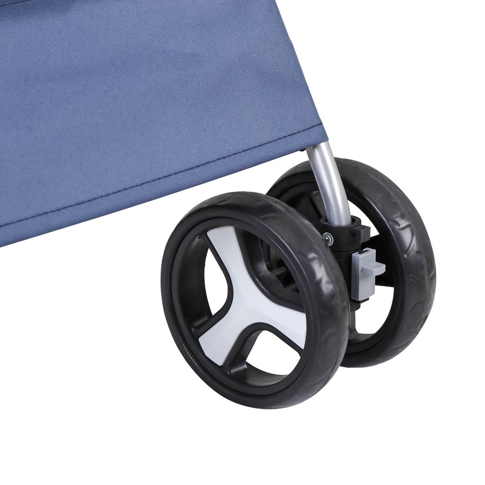 4-Wheels Folding Dog Stroller Pet Stroller for Medium Dogs Cat Stroller Blue