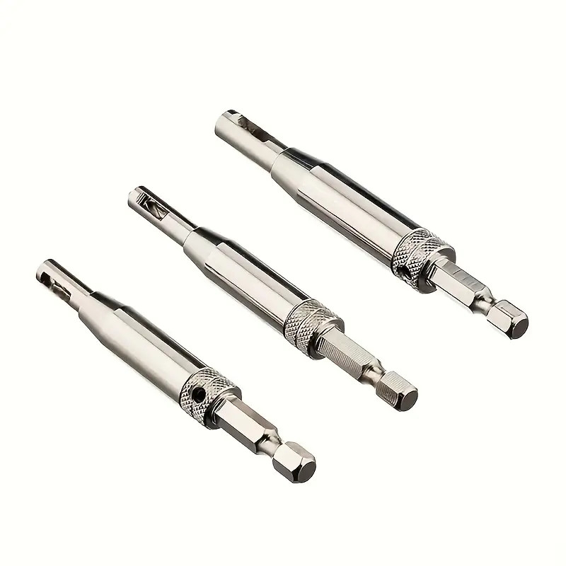 Self Centering Hinge Hardware Drill Bit Set 3 Pcs Pilot Hole Guides Door Window