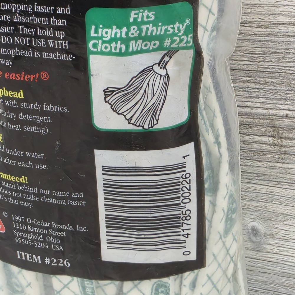 O-Cedar Light & Thirsty Cloth Mop Refill Head Replacement #226 Machine Washable