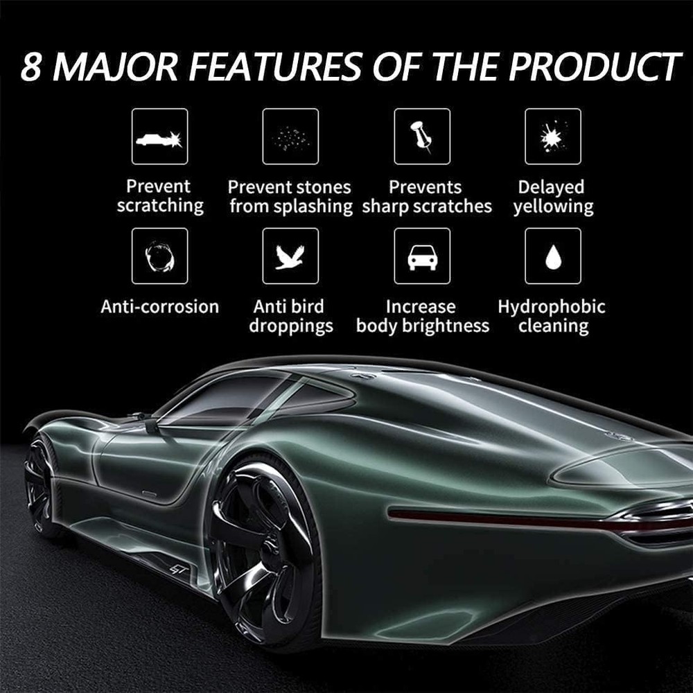Lypumso Clear Vinyl Wrap, Transparent Protective Self 1ft x 10ft,