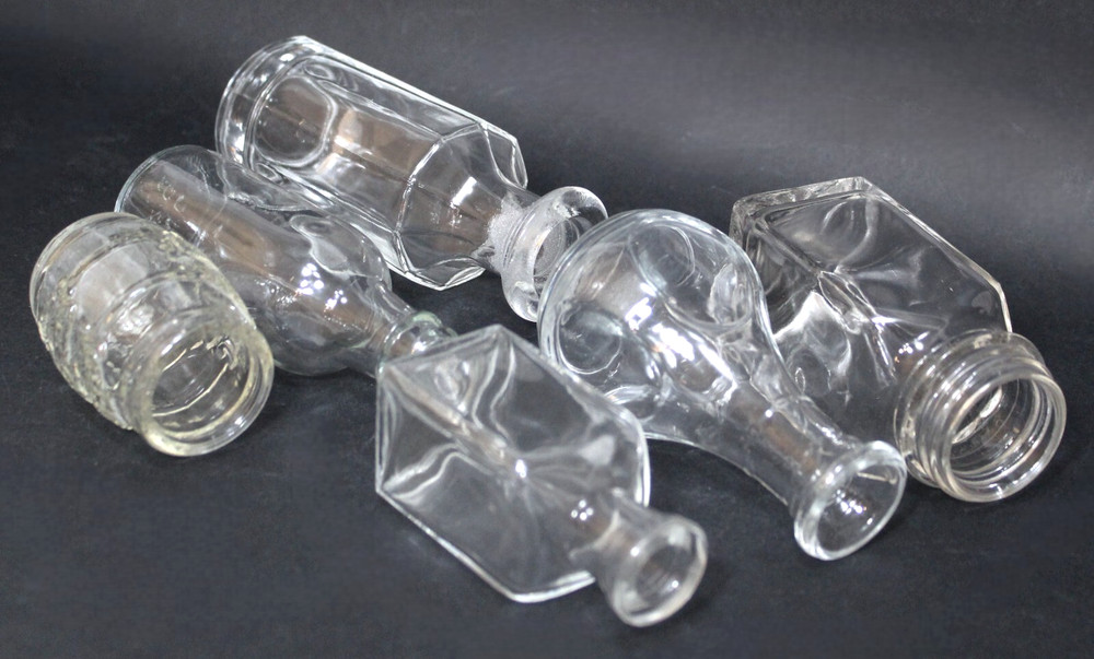 Vintage Bottles Clear Glass Small Jars Collection 6