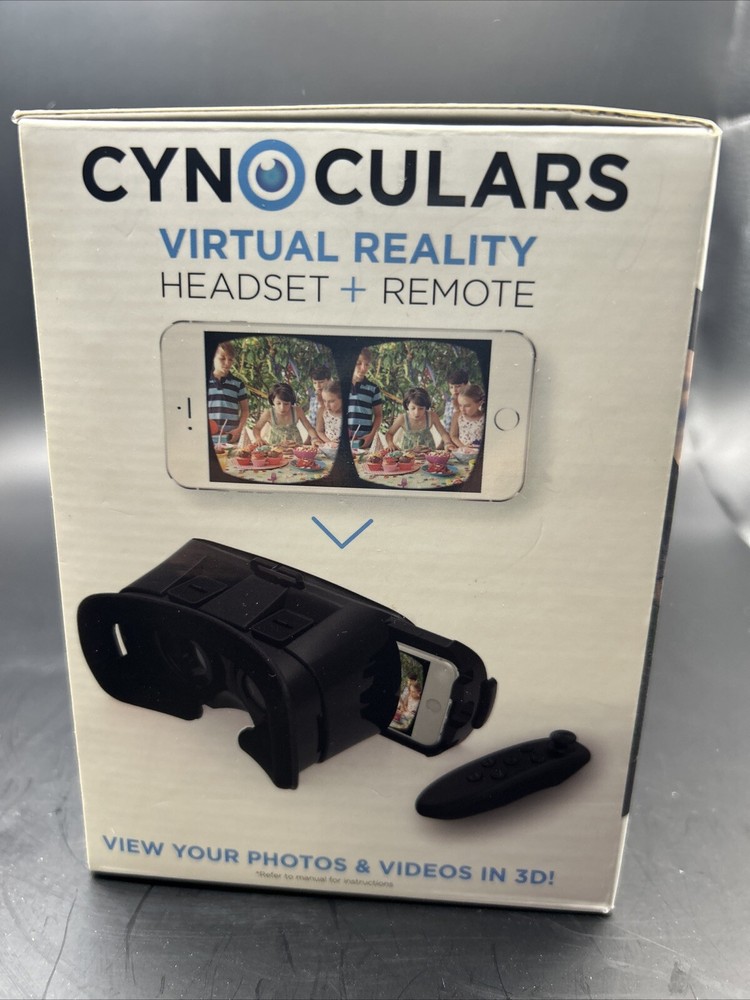 Cynocular's VR Virtual Reality App 3D Glasses Adjustable Headset Plus Remote