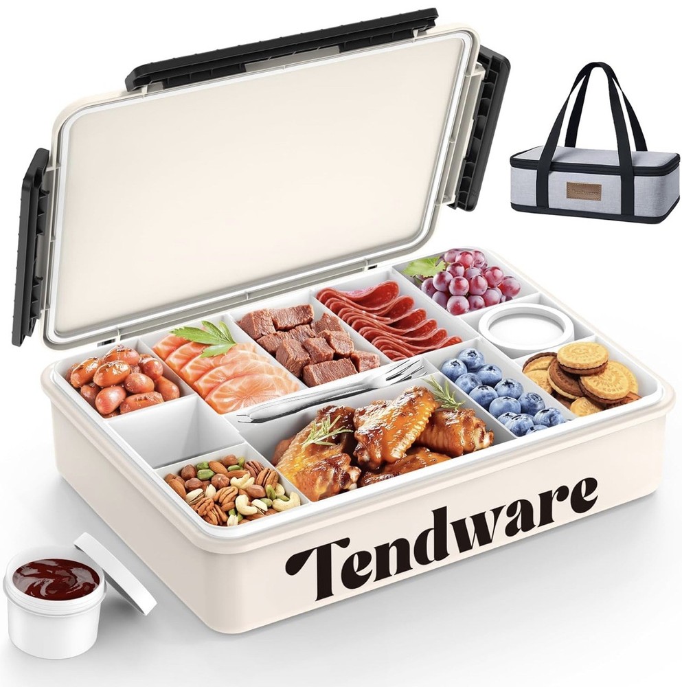 Chilled Divided Serving Tray Snackle Box Container with Ice Pack