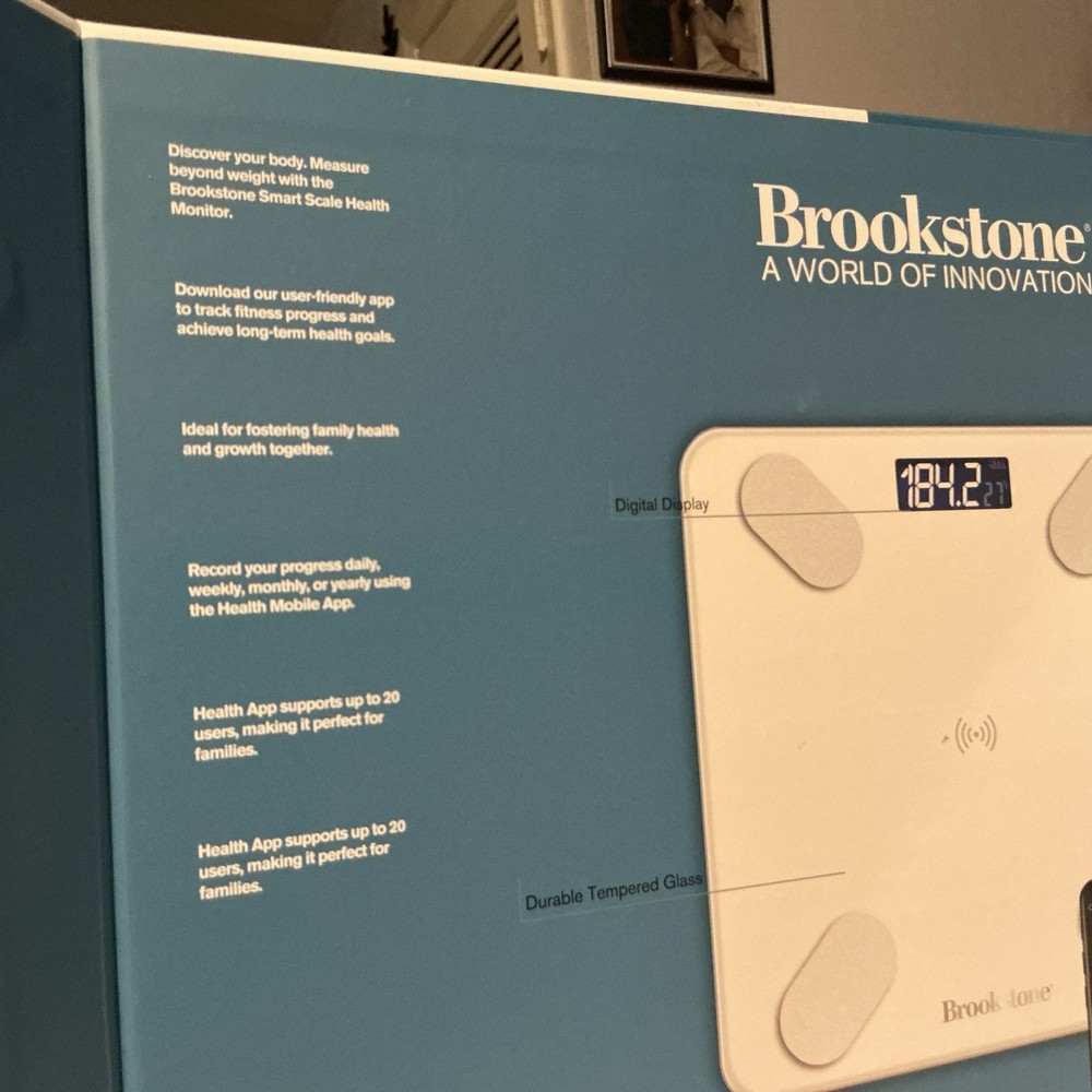 Brookstone Bluetooth Smart Scale Health Monitory NIB