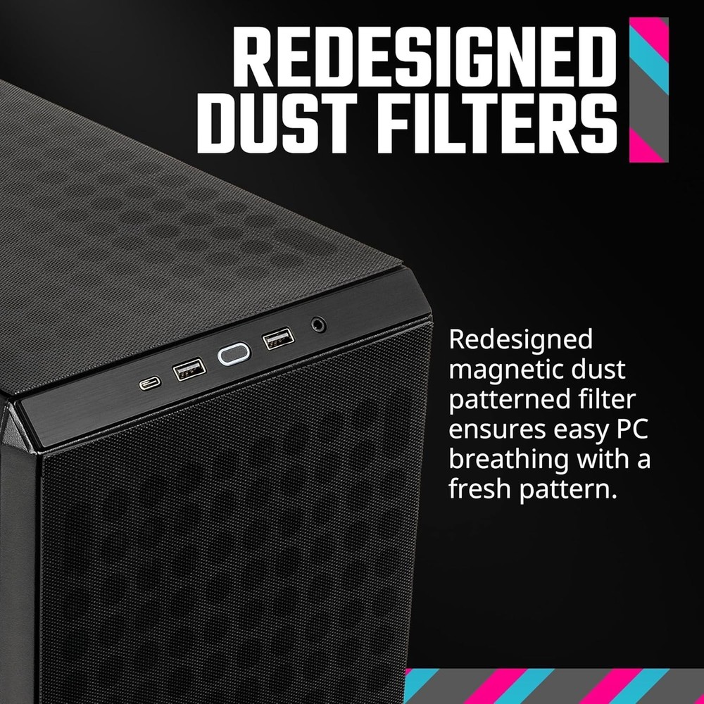 Magnetic Dust Filter Micro-ATX Tower with USB 3.2 Gen 2x2