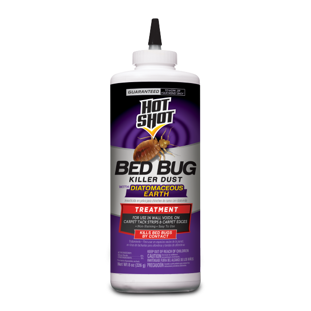 Hot Shot Bed Bug and Flea Killer Dust with Diatomaceous Earth - 8-ounces