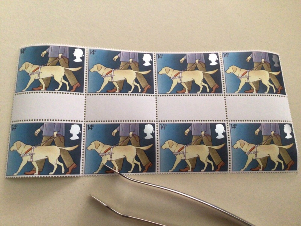 Great Britain Guide Dog gutter block mint never hinged stamps A9632