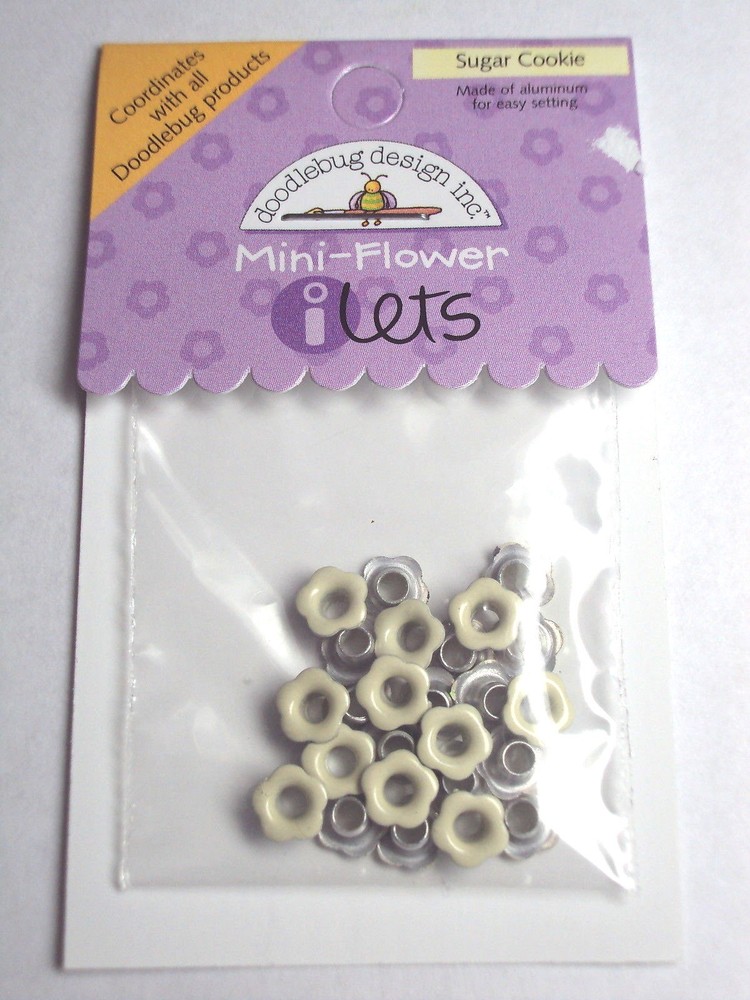 Doodlebug Designs Mini Flowers I-lets Sugar Cookie, NEW