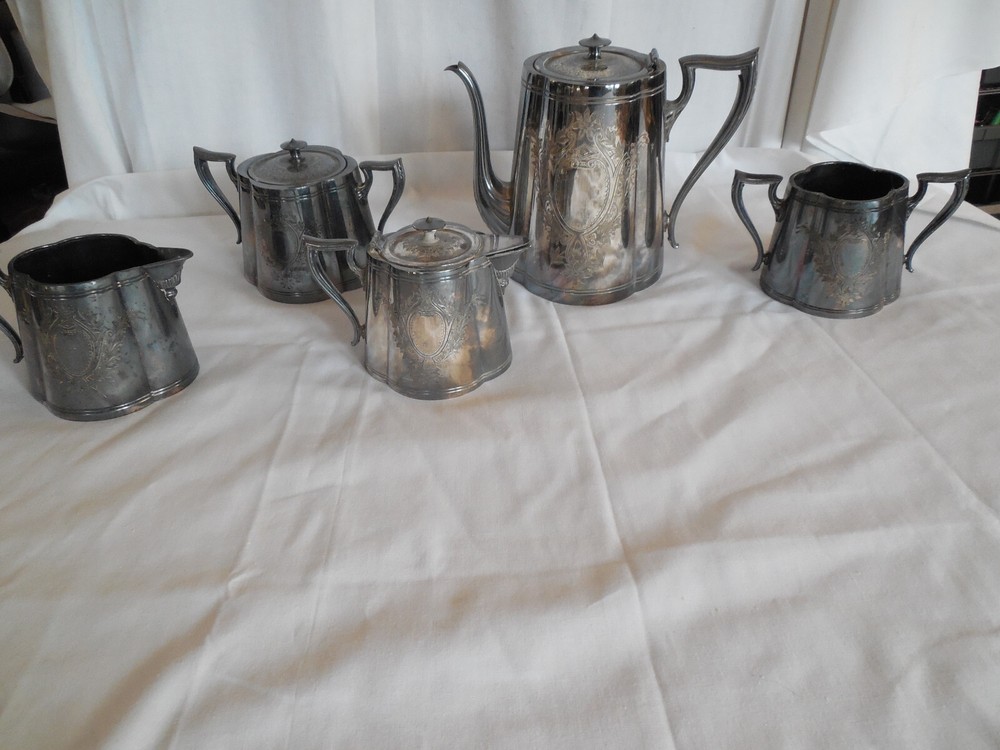Vintage Knickerbocker silver tea set 5pc #2605