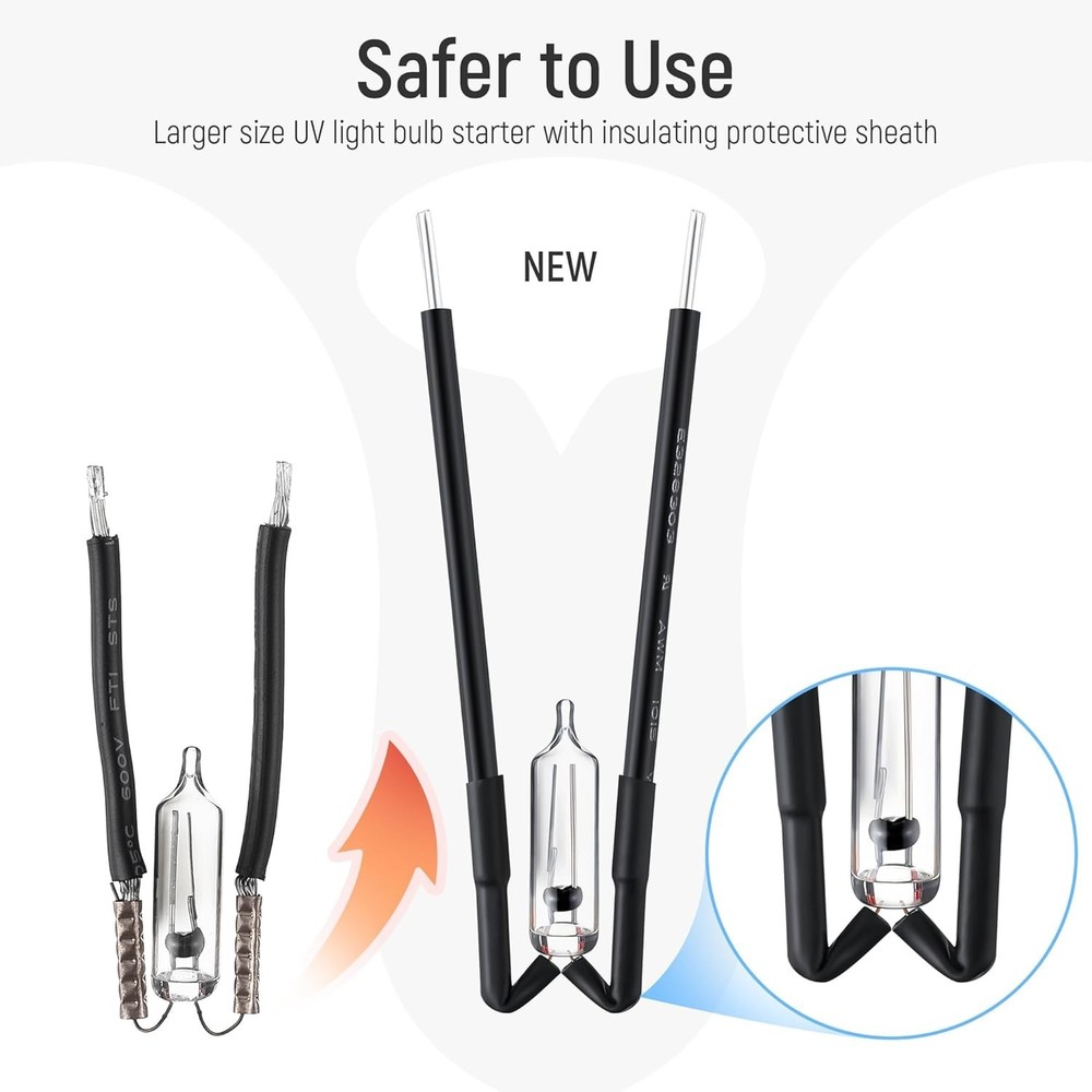 2 Pieces UV Light Bulb Starter for Bug Zappers Compatible with Flowtron, Comp...