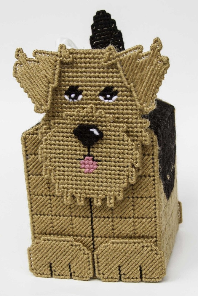 Airedale Dog 3-D Tissue Topper-Plastic Canvas Pattern or Kit