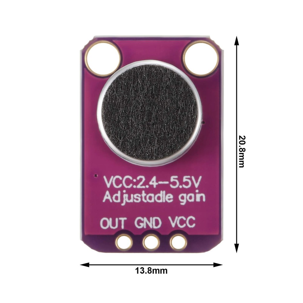 6 Pieces Electret Microphone Amplifier Module MAX4466 Adjustable Gain Blue...