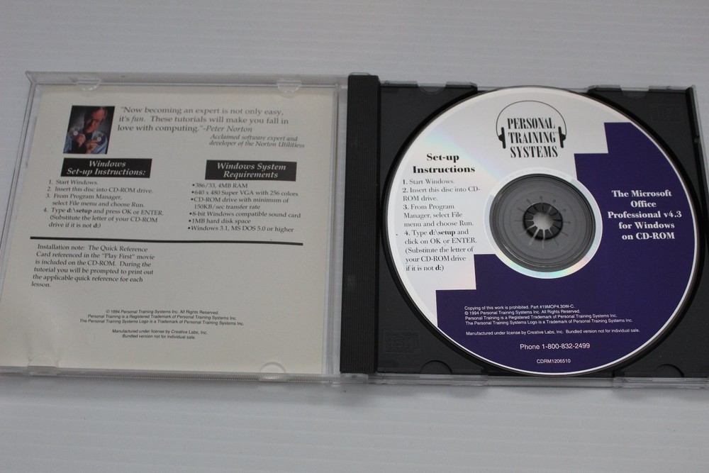 Peter Norton Presents Microsoft Office Professional Easy Software CD-ROM 1994