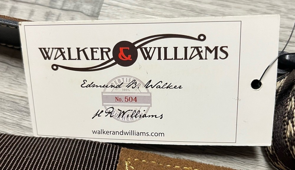Walker & Williams Leather Guitar Strap #504 With Tags