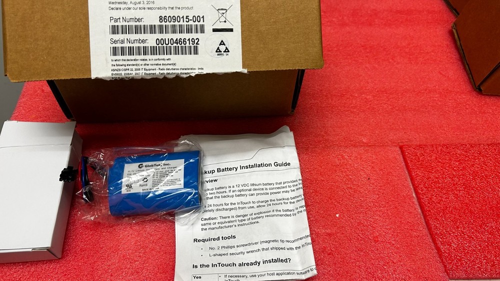 KRONOS 8609015-001 BATTERY BACKUO, INTOUCH