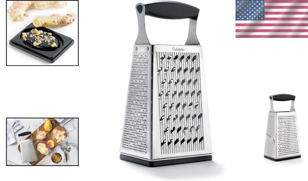 Premium 4-Sided Box Grater with Surface Glide Technology - Effortless Grating