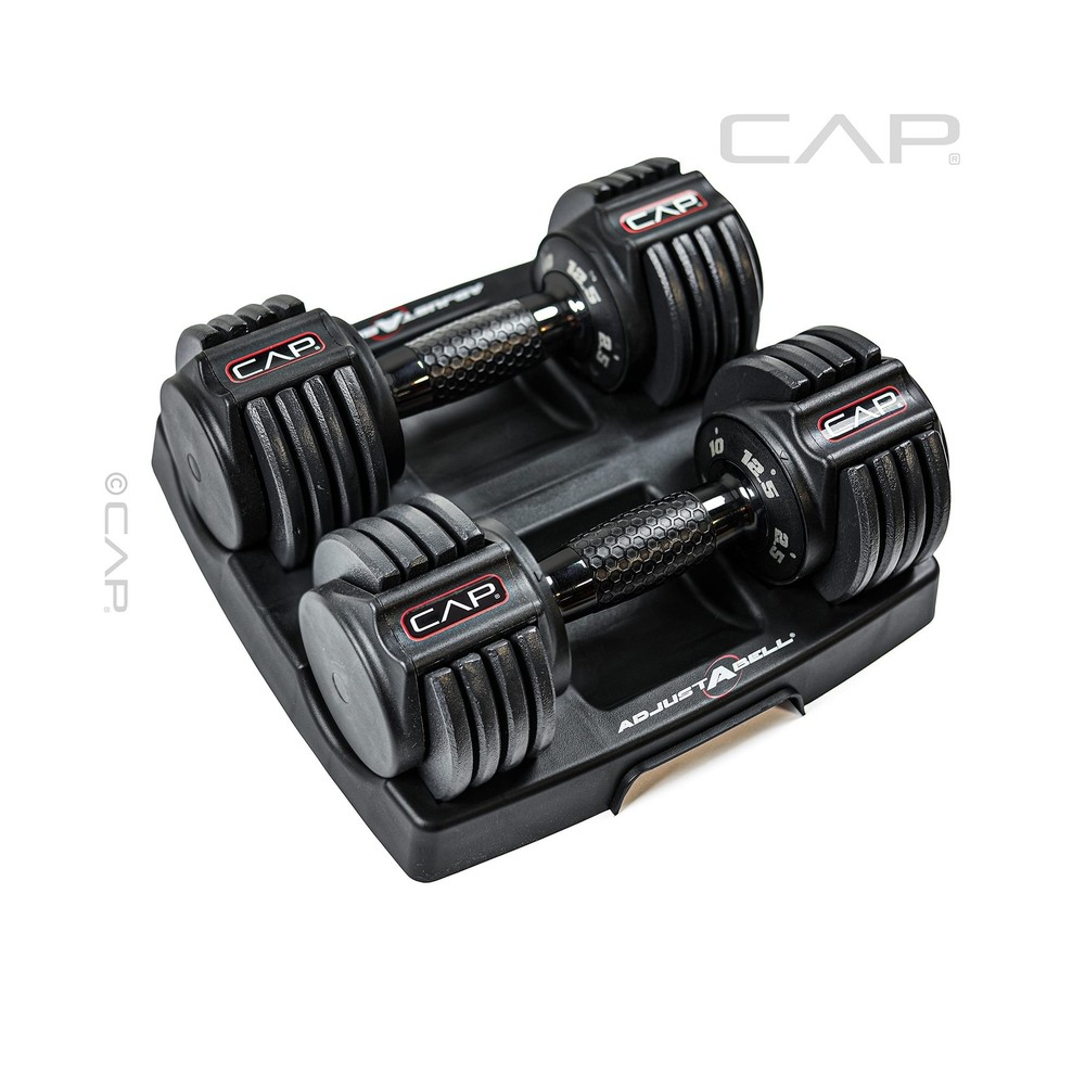 CAP 12.5 lb Pair ADJUSTABELL Adjustable Dumbbell with Contoured Full Rotation...