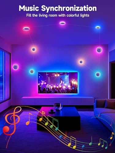Smart Wall Light, 9-Piece LED DIY Constellation Light, RGB Color Changing,
