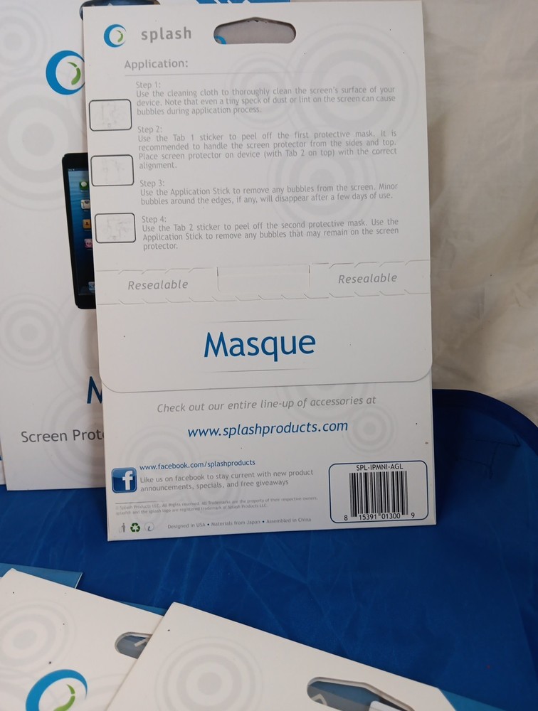 Lot of 9 Splash Masque Screen Protector 2 Pack