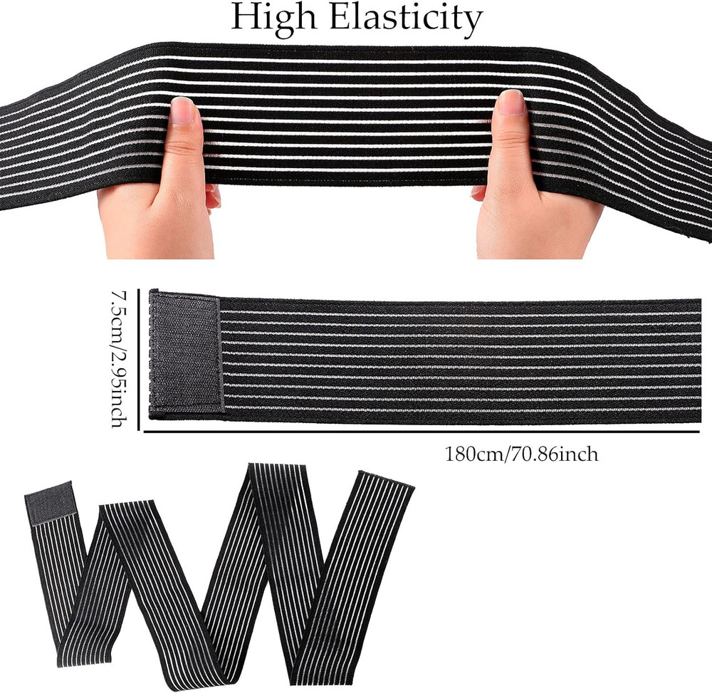Compression Bandage Wraps for Leg, Elastic Calf Sleeve, Adjustable plus Size (2
