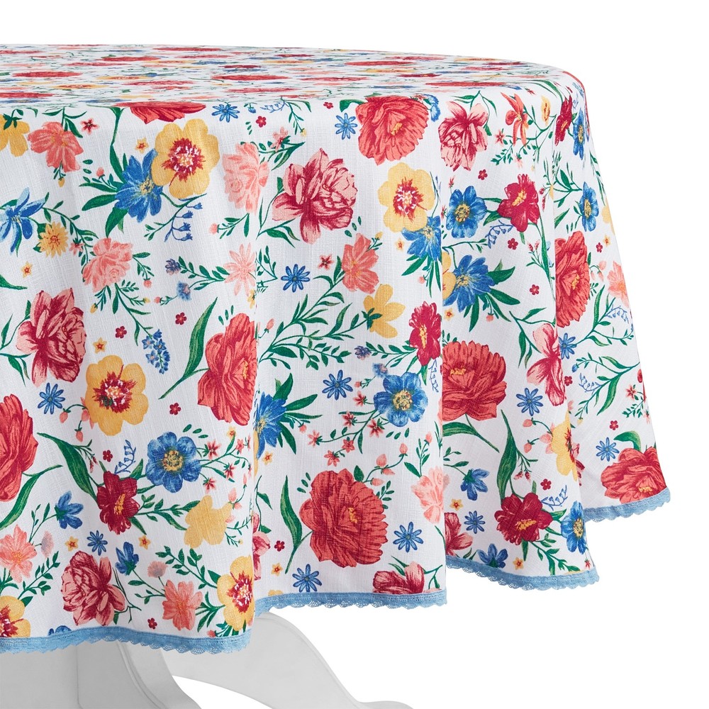 Flowering Frontier Fabric Tablecloth Multicolor 70" Round