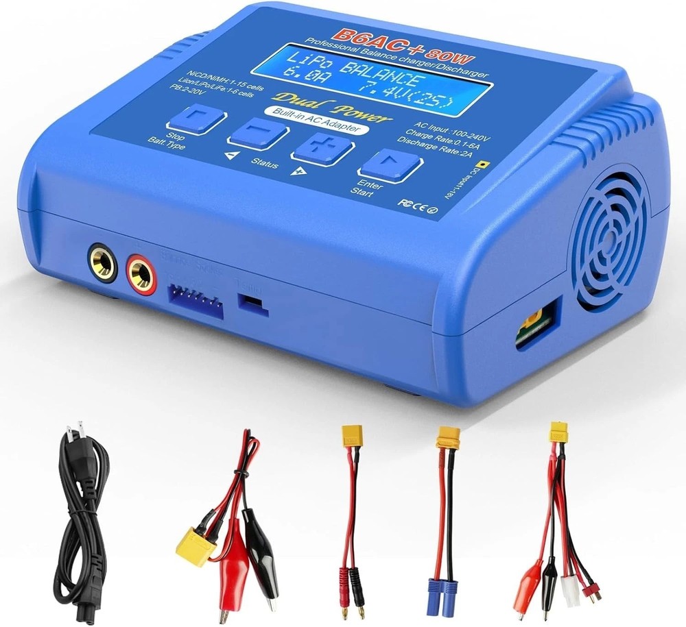 6A Digital RC Battery Charger with Fire-Proof Design & Multi-Mode Functionality