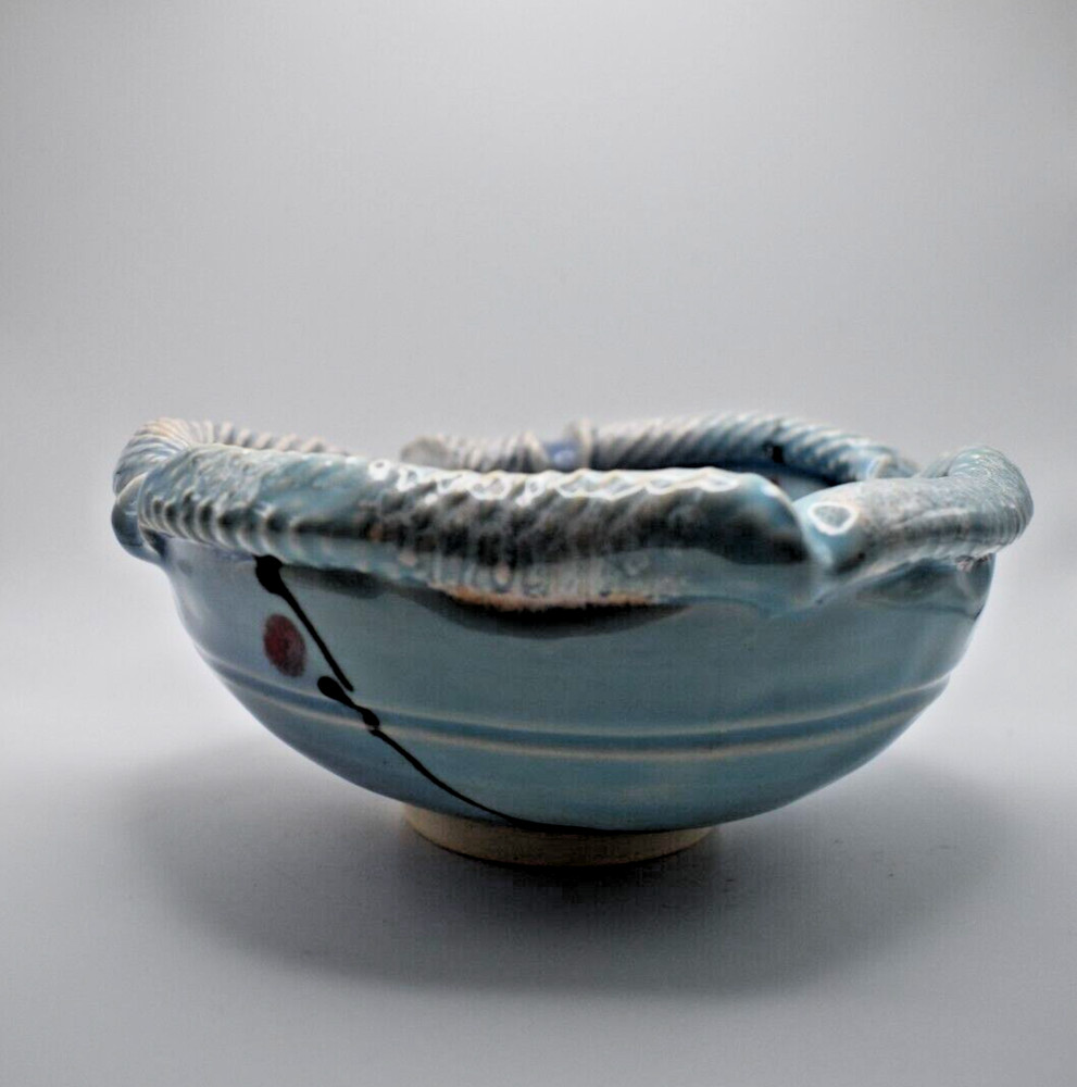 Hand Painted Cherry Blossom Pottery - Freeform Bowl