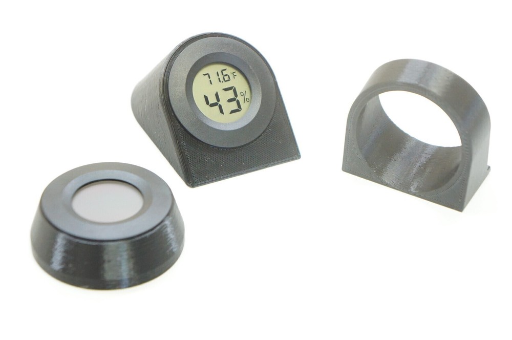 Angled Display Stand Mini Digital Temperature Humidity Hygrometer Circle LCD