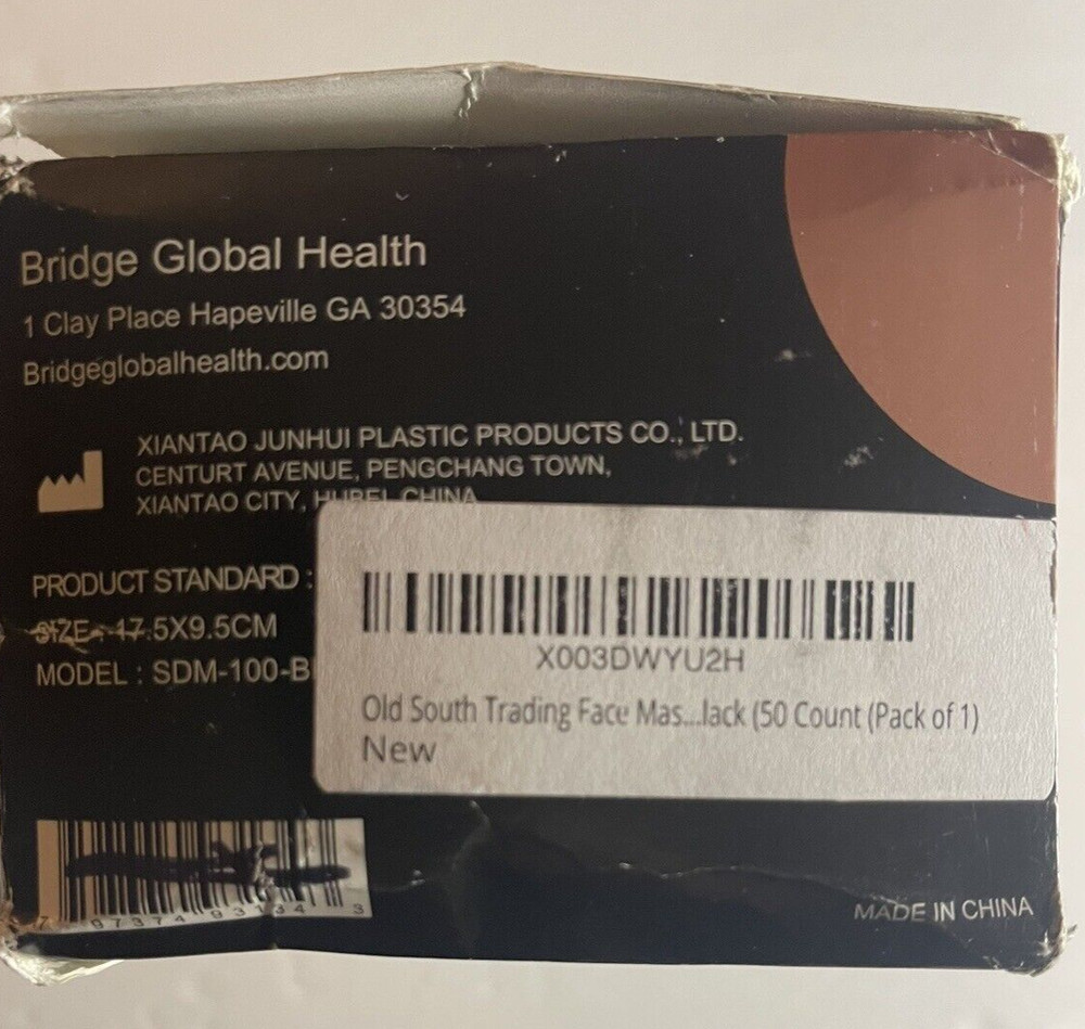 Premium Disposable Face Mask-50 Pack/Black