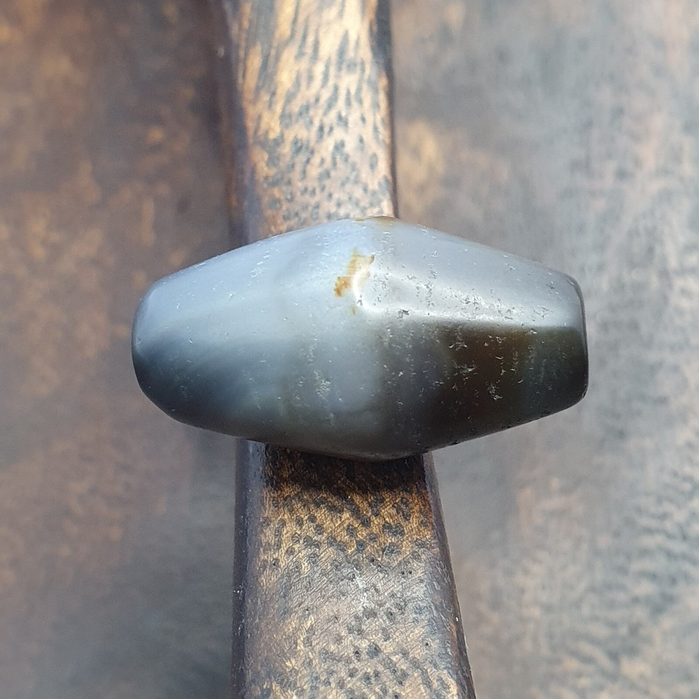 Antique Persian Himalayan Blue Chalcedony Agate Bead