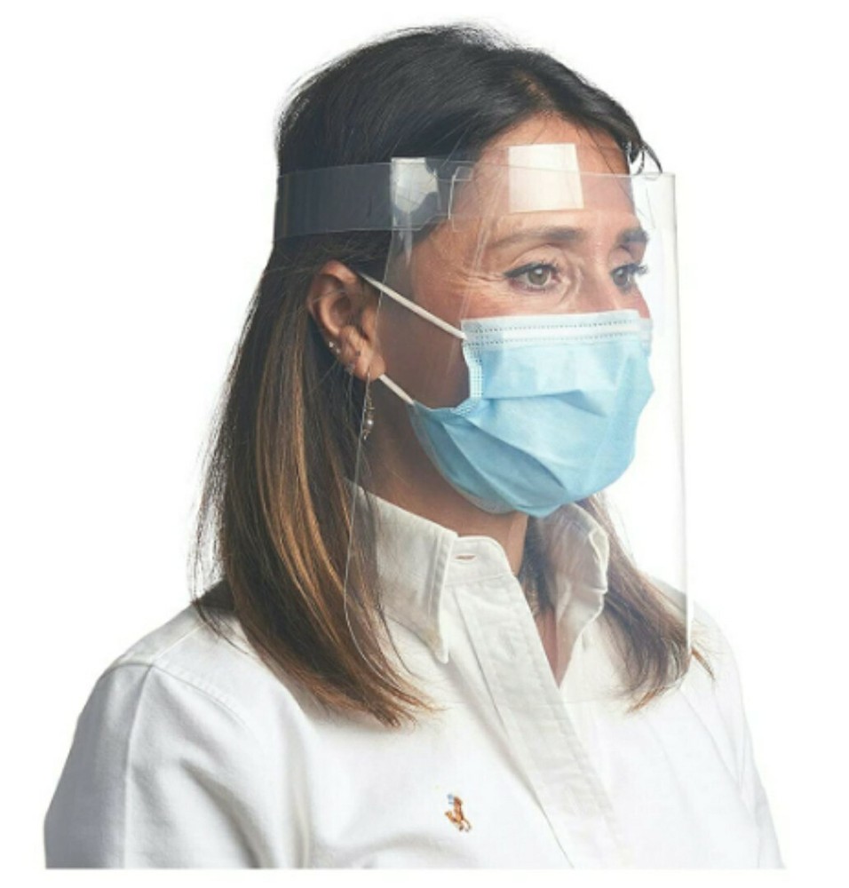 100 Pack Plastic Face Shields - Protective Face Shield for Adults - ADJUSTABLE
