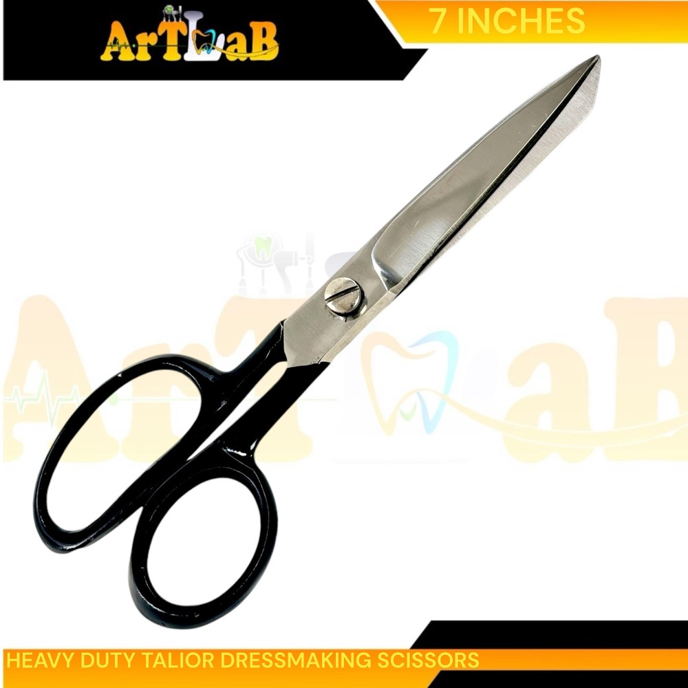 7in Tailor Shears with Black Handle, Dressmaking Scissors Super Sharp (1pc)